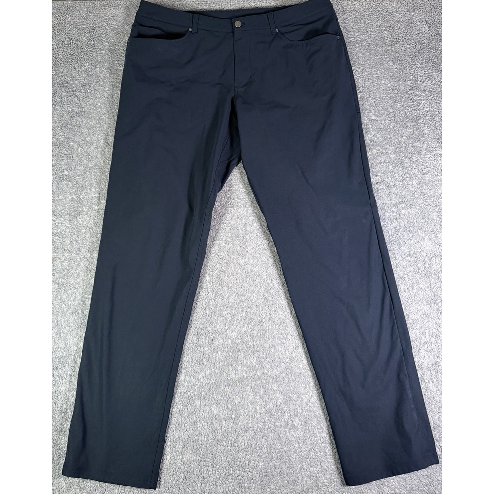 Lululemon ABC Pants Mens 38x34 Blue Classic Fit 5-Pocket Pant Warpstreme LM5ADFS